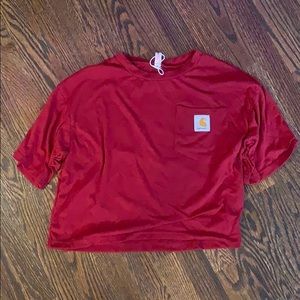 Red Carhartt crop top